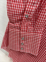New Men’s H Bar C Red Checkered Long Sleeve Pearl Snap 2XL H-43