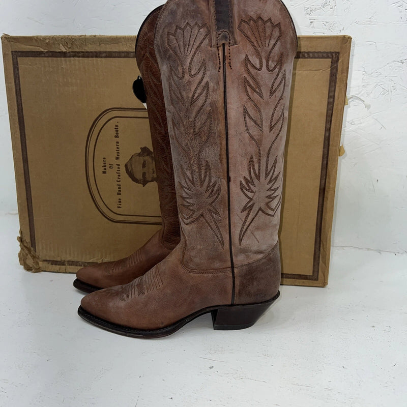 New Women’s Brown J. Chisholm Cowboy Boots. S423 5.5 5 1/2 M. 20-23