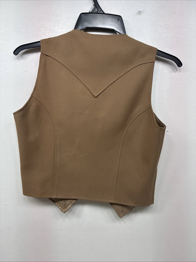 New Women’s Dickson Jenkins Tan Button Up Vest Size 30 TT-127