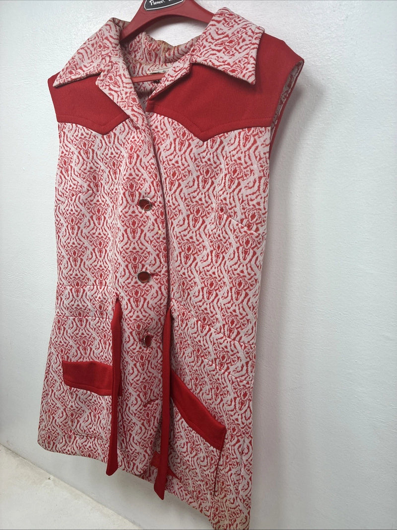 New Women’s Western Heritage Pink Designed Sleeveless Button Up Size 12 YY-129