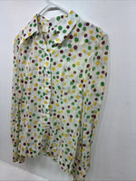 New Women’s H Bar C Polkadot Long Sleeve Pearl Snap Size 38 II-77