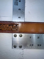 New Brown Genuine Leather Perkies Tooled 22” Belt #601 NN-51