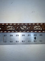 New Brown Genuine Leather Tooled And Weaved 30” Belt #18071 NN-24