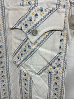 New Men’s Champion Western White Designed Short Sleeve Pearl Snap Medium J-76