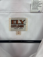 New Men’s ELY Cattleman White Long Sleeve Pearl Snap 18 X 35 2XL R-25