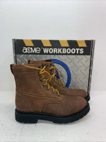 New Women’s Brown Lace Up Acme Cowboy Boots. 8070 8.5 8 1/2 M. 15-45