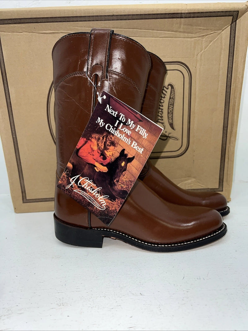 New Women’s Brown J. Chisholm Cowboy Boots. L102 5.5 5 1/2 M. 20-64