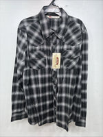 New Women’s Cumberland Gray Plaid Long Sleeve Pearl Snap XL LL-7