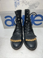New Woman’s Black Lace Up Acme Cowboy Boots. C 4016 6.5 6 1/2 M. 19-127