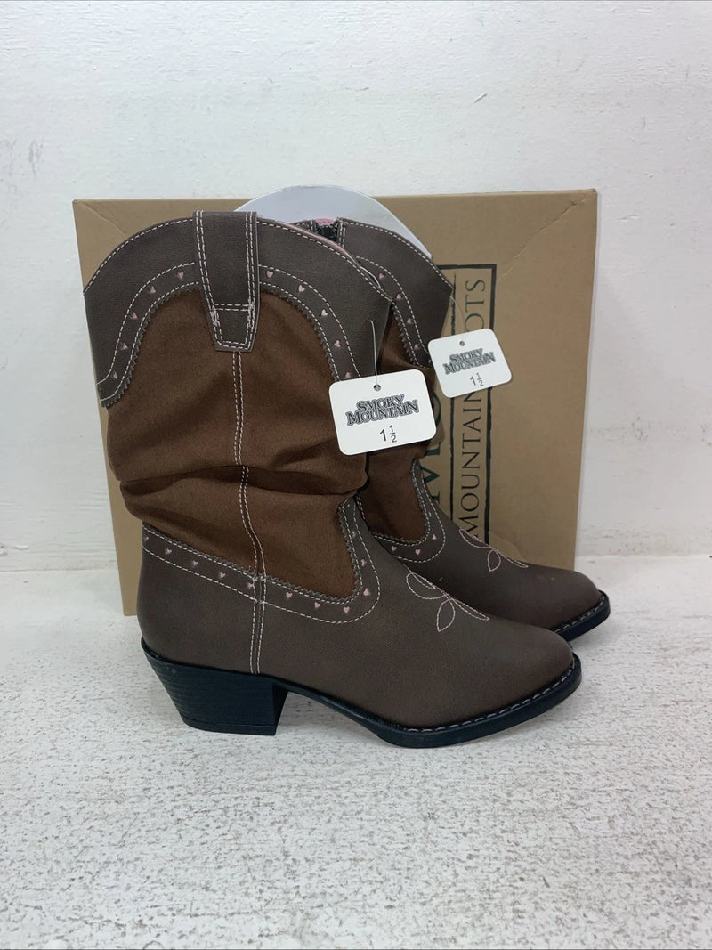 New Kids Brown Smoky Mountain Cowboy Boots. 1122 C 1.5 1 1/2. 23-122