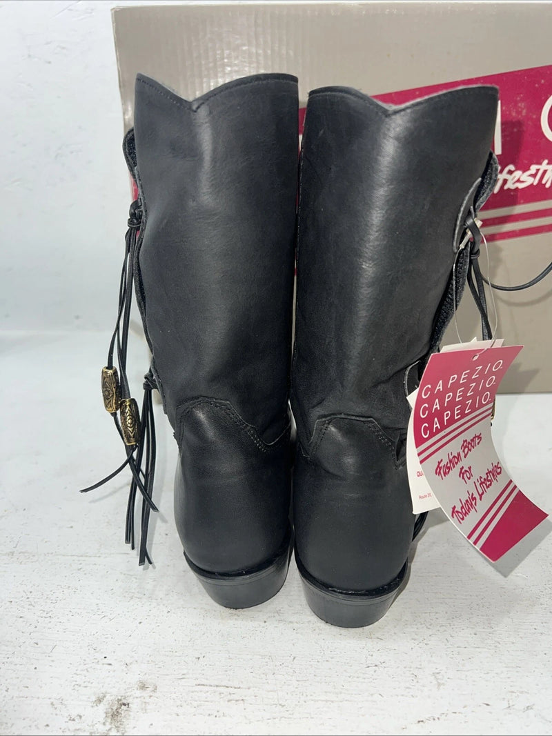 New Women’s Black Capezio Cowboy Boots. L 870  6.5 6 1/2 M. 19-92