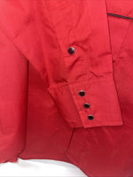 New Men’s ELY Diamond Red Long Sleeve Pearl Snap Medium B-122