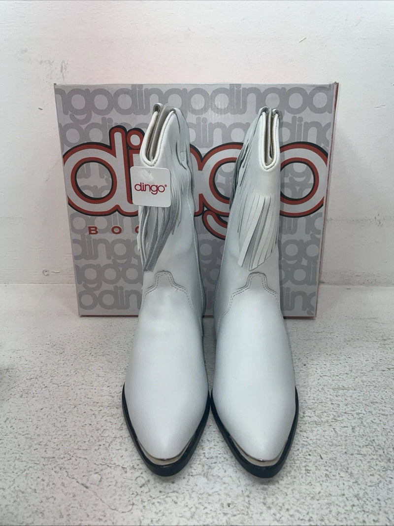 New Youth White With Fringe Dingo Cowboy Boots. C 3221 6 D. 2-147