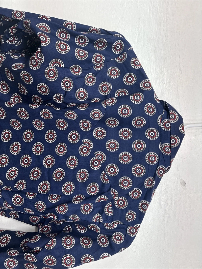 New Women’s Tem Tex Blue design Long Sleeve Pearl Snap Size 32 KK-51