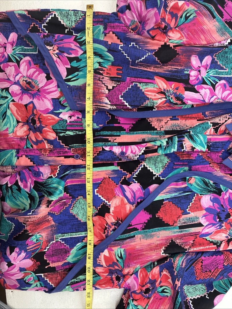 New Women’s Wrangler Pink Purple Floral Long Sleeve Button Up XL TT-32