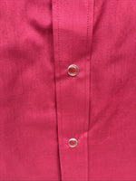 New Men’s White Horse Burgundy Short Sleeve Pearl Snap Large CC-44