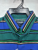 New Men’s Wrangler Multi Color Long Sleeve Button Up 16.5 Large Q-60