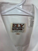 New Boys ELY Cattleman White Long Sleeve Pearl Snap Size 16 DD-76 