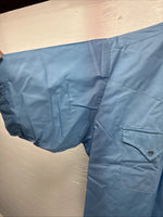 New Men’s ELY Cattleman Blue Short Sleeve Pearl Snap 16.5 Large AA-93