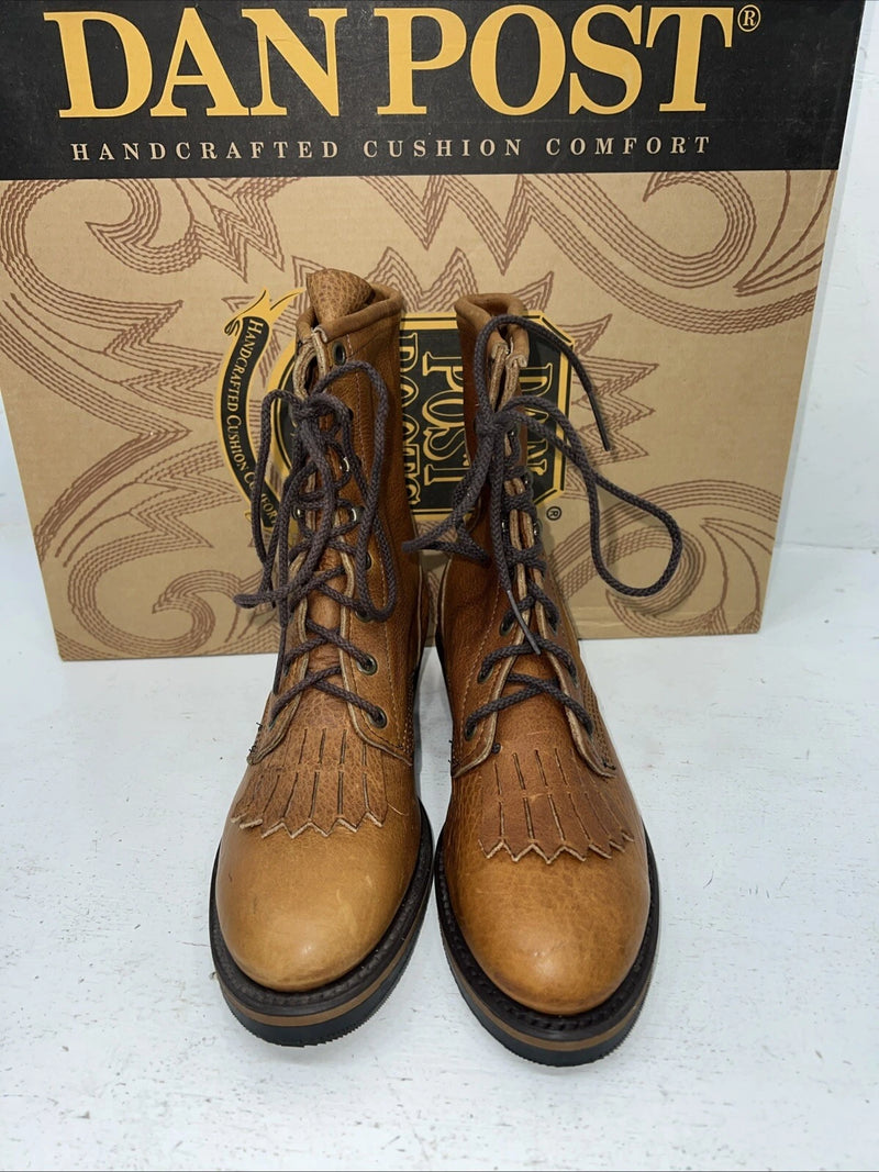 New Women’s Brown Dan Post Lace Up Cowboy Boots. DP59003 6 M. 20-141