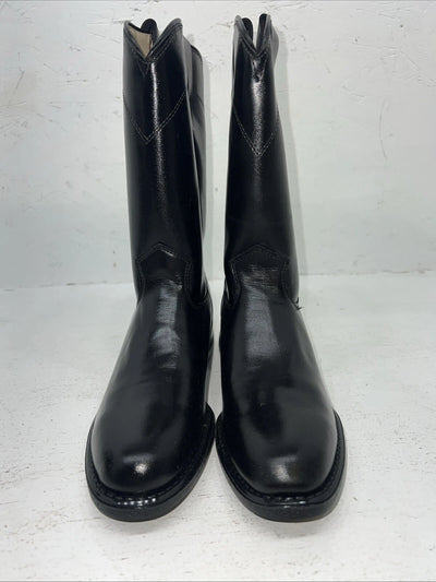 New Women’s Black Vamp And Foxing Cowboy Boots. S416 6.5  6 1/2 M. 19-69