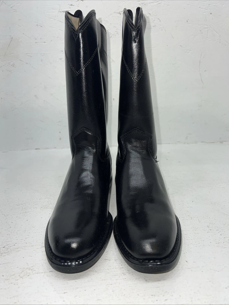 New Women’s Black Vamp And Foxing Cowboy Boots. S416 6.5  6 1/2 M. 19-69