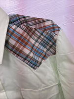 New Women’s Western Shirt Green Plaid Long Sleeve Pearl Snap 16 XL CC-94