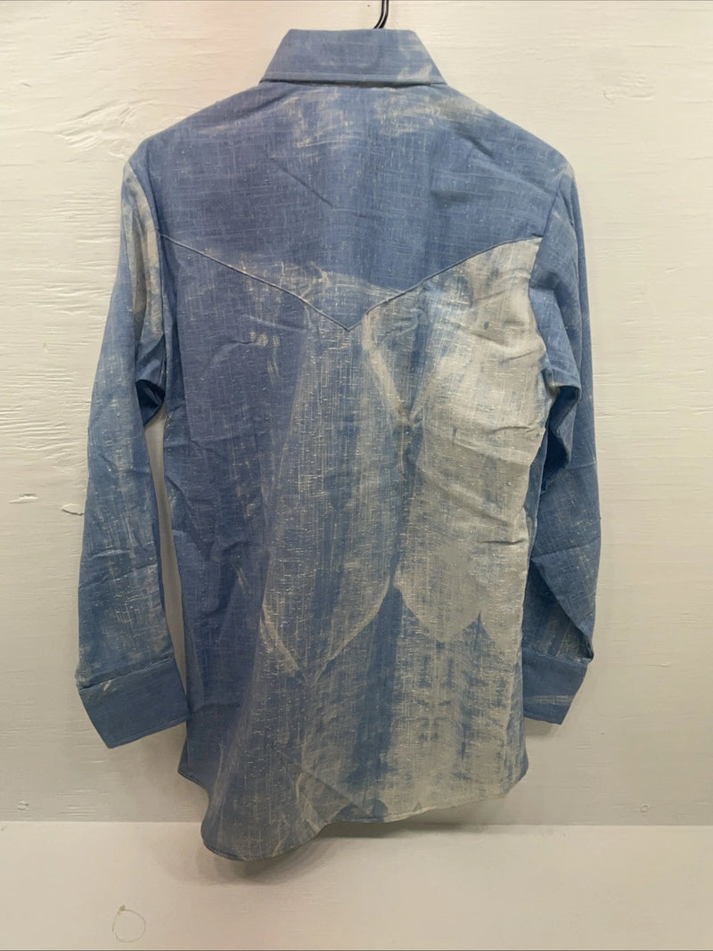 New Men’s ROPER Blue Long Sleeve Button Up 15.5 Medium B-87