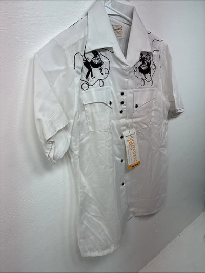New Women’s Rockmount White Long Sleeve Pearl Snap Size 34 LL-20