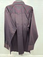 New Men’s White Horse Black Red Stripe Long Sleeve Pearl Snap XL H-77