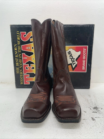 New Men’s Brown Texas Brand Cowboy Boots. M 811 13 D. 10-49