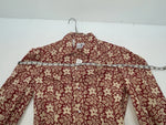 New Women’s Red Floral Tem Tex Long Sleeve Button Up Shirt #7144 3B-95