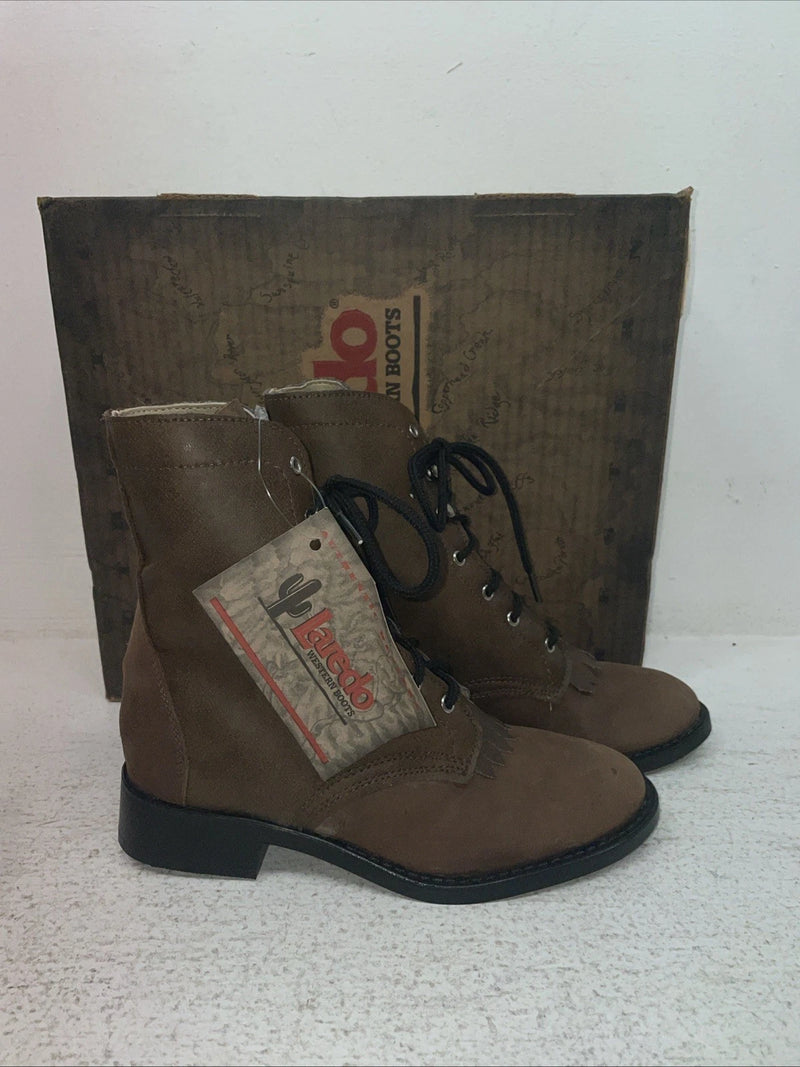 New Kids Brown Lace Up Laredo Cowboy Boots. 2005 1 M. 23-92