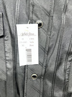 New Men’s Black White House Long Sleeve Pearl Snap Shirt. XL S-7