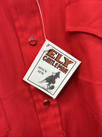 New Men’s ELY Cattleman Western Red Short Sleeve Pearl Snap 17 XL V-7