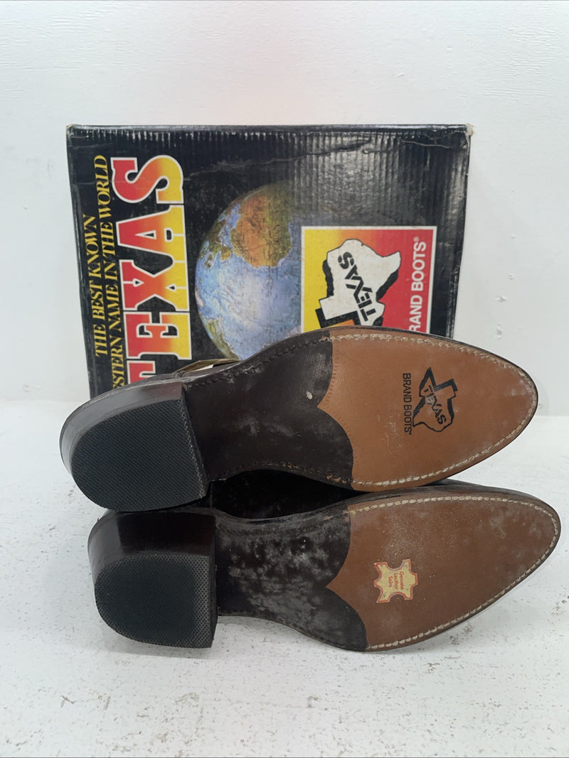 New Men’s Brown Texas Brand Cowboy Boots. 7901 10.5 10 1/2 D. 7-110
