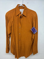 New Women’s Longhorn Orange Long Sleeve Button Up Size Small YY-49