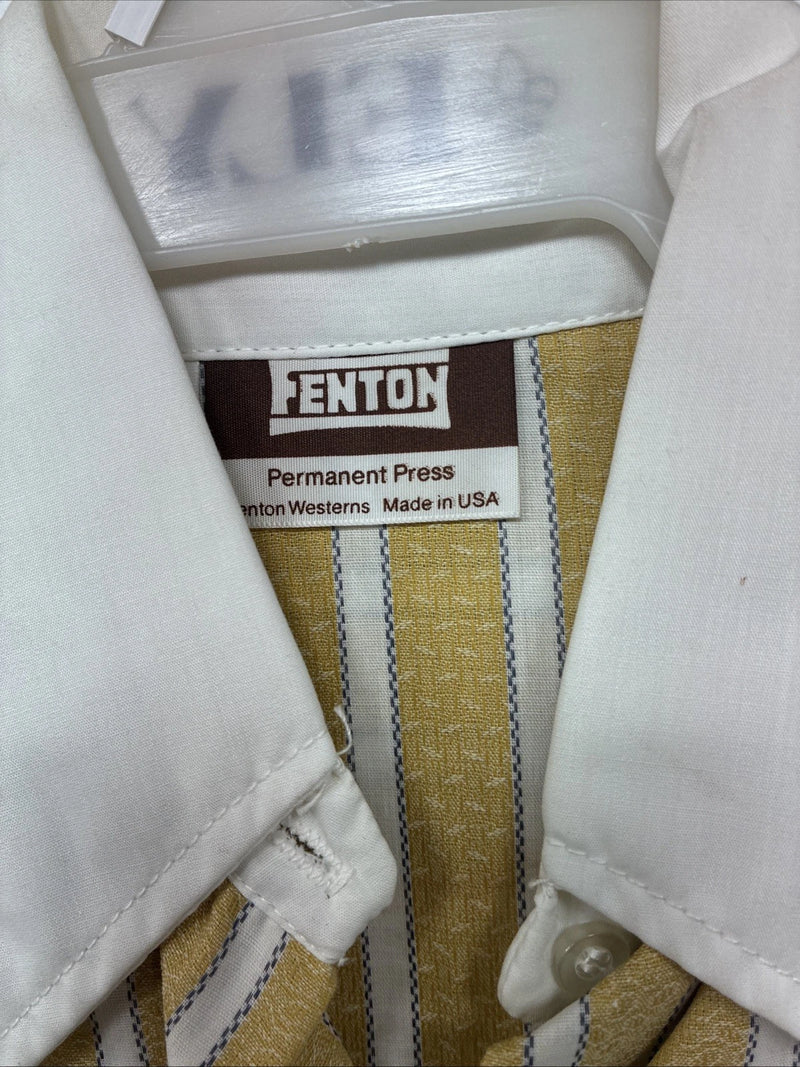New Women’s Fenton Yellow White Stripe Long Sleeve Button Up Size 14 KK-99