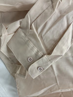New Wayne Scott Tan Long Sleeve Button Up English Shirt Medium X-76