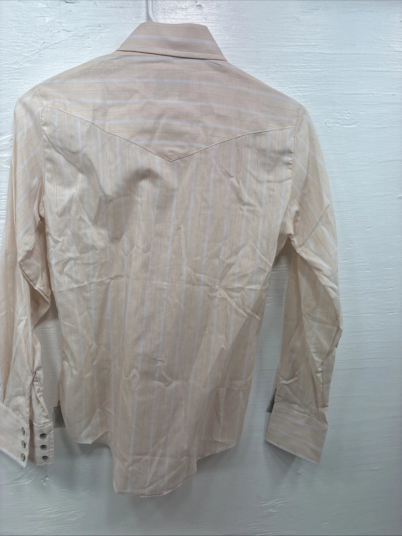 New Kids ELY Plains Tan Stripe Long Sleeve Pearl Snap Size 16 CC-115