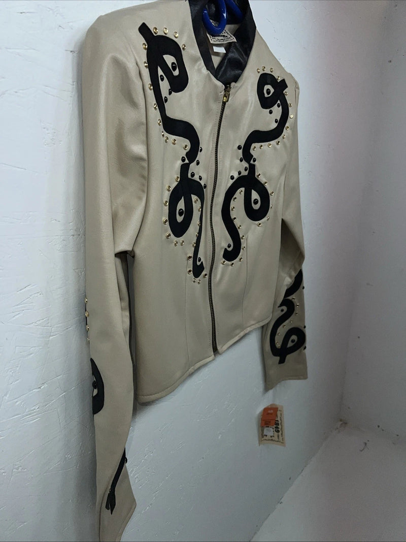 New 1849 Authentic Ranchwear Tan Long Sleeve Short Show Jacket XS WW-79