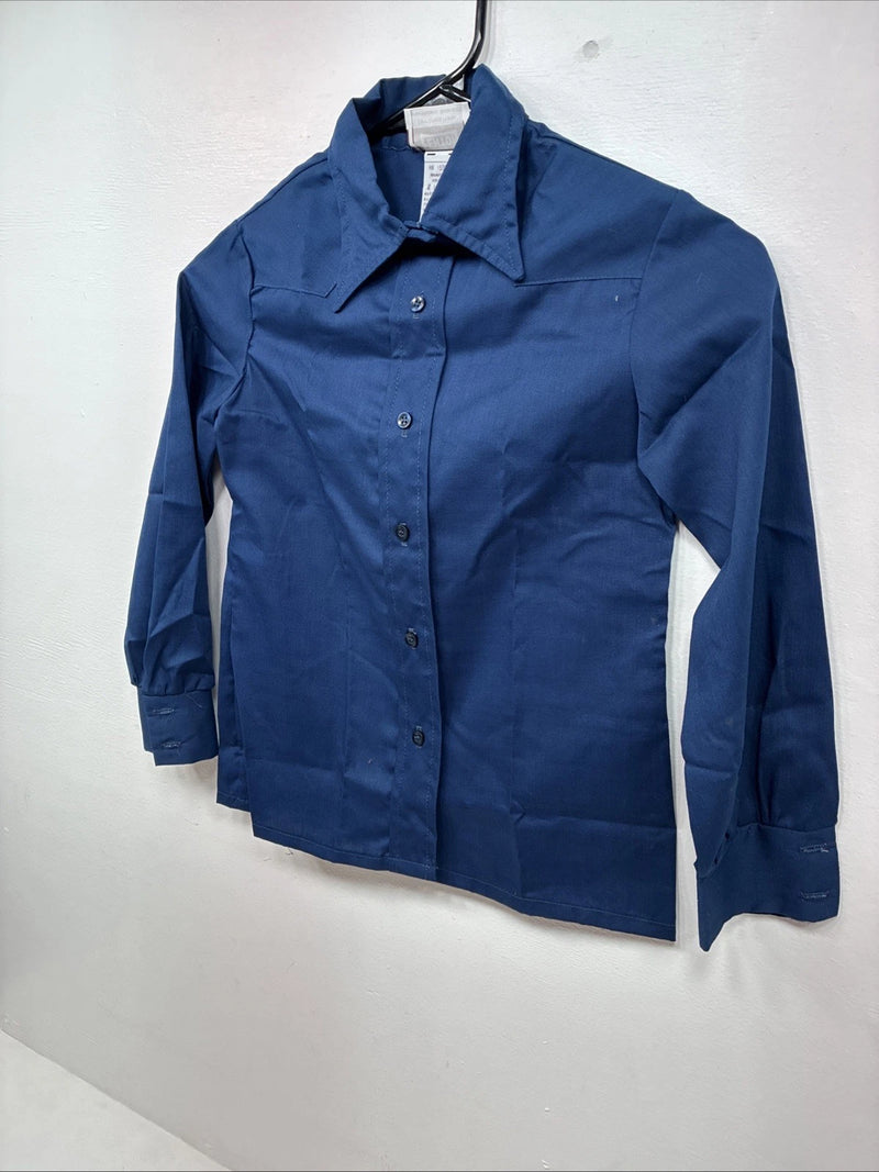 New Kids Fenton Navy Blue Long Sleeve Button Up Size 8 DD-132