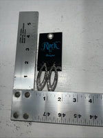 New Women’s Rock 47 Silver Oval Diamond Earrings. ER2704R47 A-90