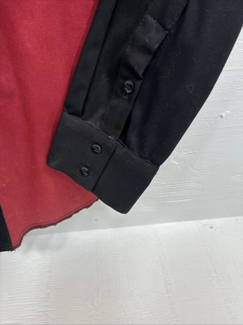 New Men’s Cowboy Threads Black Red White Long Sleeve Button Up Medium O-60