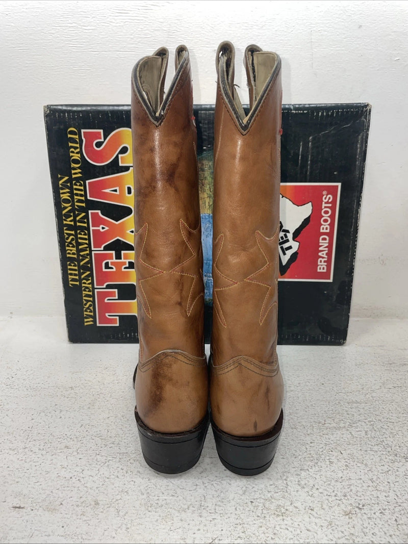 New Men’s Brown Texas Brand Cowboy Boots. 7844 8 D. 1-95
