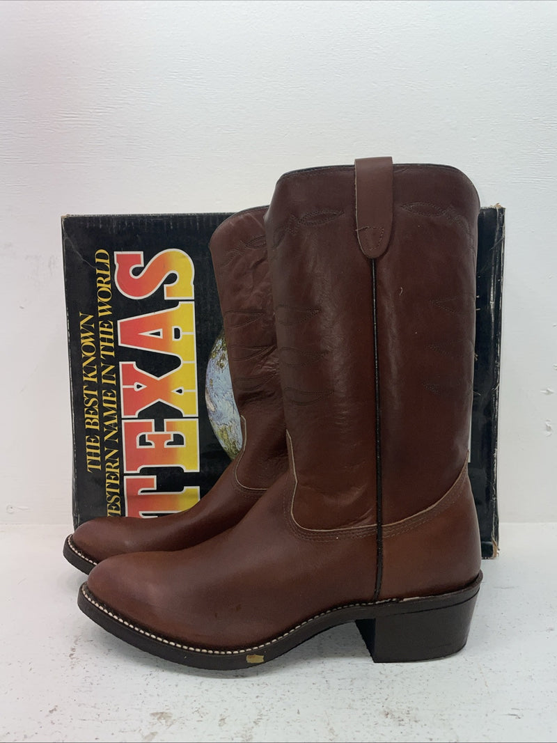 New Men’s Brown Texas Brand Cowboy Boots. 8021 11 D. 8-90