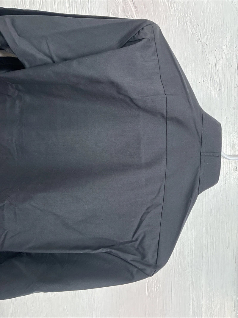 New Classix Black Long Sleeve Button Up English Shirt Small CC-9