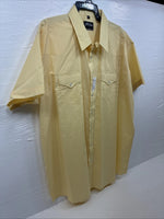New Men’s White Horse Yellow Short Sleeve Pearl Snap 2XL F-97