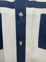 New Men’s Cowboy Threads Blue White Long Sleeve Button Up Shirt Large V-79
