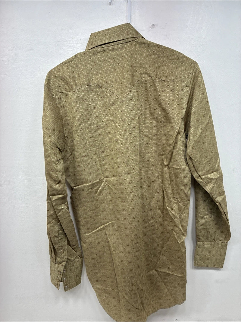 New Women’s Tem Tex Green Long Sleeve Pearl Snap Size 14.5 MM-23